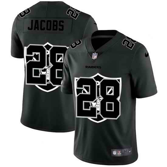Las Vegas Raiders 28 Josh Jacobs Men Nike Team Logo Dual Overlap Limited NFL Jersey Black